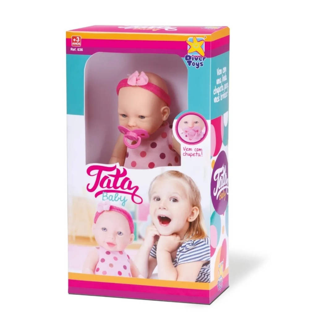 Boneca Bebe Tata Baby Com Chupeta 28cm 